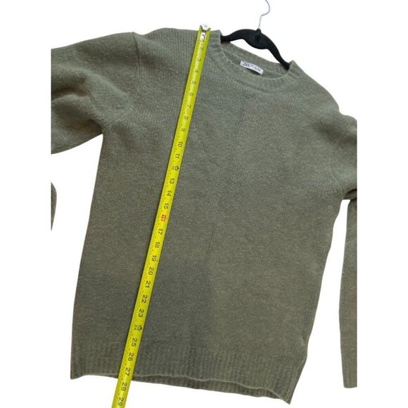 Zara Mens Sweater Size L Army Green Knit Crewneck Pullover 0048/300 NWOT - Picture 3 of 6